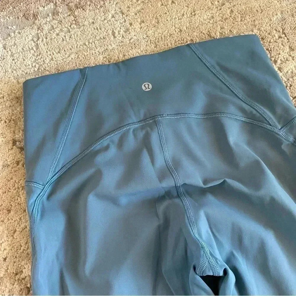 Lululemon Train Times 7/8 Blue Charcoal Leggings Mesh Calf Panels Yoga Pants: 8 - Picture 12 of 13